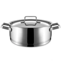 Ristosubito Casseruola Bassa Con Coperchio In Acciaio Inox Adatta Alla Cucina Ad Induzione Modello P4570-