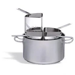 Ristosubito Casseruola In Acciaio Inox 18/10 Completa Di N.4 Colapasta Compatibile Con Cucina A Induzione Capacità Lt. 20.2 Dimensioni ø Cm. 35x21h Modello 105-035