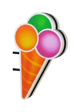 Cono Decorato Bifacciale. Sagomato. Retroilluminato Neon.