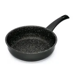 Ristosubito Padella Alta Con Rivestimento Interno In Pietra Lavica Esterno In Vernice PTFE Nero Manico Saldato In BACHELITE Compatibile Con Cucina A Induzione Modello PI64