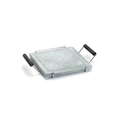 Ristosubito Pietra Ollare Quadrata Telaio Cromato E Manici A Faggio 25x25 Cm Modello POR2525