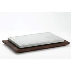 Ristosubito Pietra Ollare Rettangolare Con Base Di Faggio 25x40 Cm Modello POR2540B