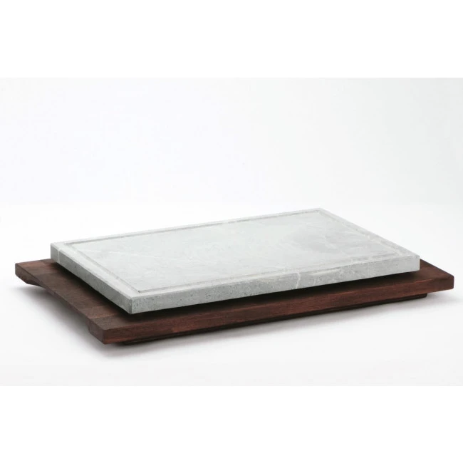 Ristosubito Pietra Ollare Rettangolare Con Base Di Faggio 25x40 Cm Modello POR2540B 3 Ristosubito Pietra Ollare Rettangolare Con Base Di Faggio 25x40 Cm Modello POR2540B