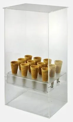 Portaconi In Plexiglas Trasparente Con Coperchio Mobile.